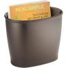 imagemDesign Plastic Compact Toilet Bowl Brush Round Slim Wastebasket Garbage CanRecycling Bin Combo  Bathroom CleaningStorage Holds Tissue Cotton Balls Trash Hyde Collection Set of 2 BronzeBronze