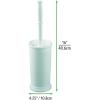 imagemDesign Plastic Compact Toilet Bowl Brush Round Slim Wastebasket Garbage CanRecycling Bin Combo  Bathroom CleaningStorage Holds Tissue Cotton Balls Trash Hyde Collection Set of 2 BronzeMint Green
