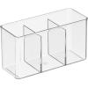 imagemDesign Plastic Cutlery Storage Organizer Bin for Kitchen Cabinet PantryHome  Holds Forks Knives Spoons  3 Section  Indoor or Outdoor Use  Clear