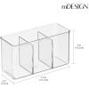 imagemDesign Plastic Cutlery Storage Organizer Bin for Kitchen Cabinet PantryHome  Holds Forks Knives Spoons  3 Section  Indoor or Outdoor Use  Clear