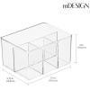imagemDesign Plastic Cutlery Storage Organizer Bin for Kitchen Cabinet or Pantry  Holds Forks Knives Spoons Napkins  4 Section  Indoor or Outdoor Use  Clear