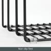 imagemDesign Steel Storage Tray Organizer Rack for Kitchen Cabinet  Divided Holder with 3 Slots for Skillets Frying Pan Pot Lids Cutting Board Baking Sheets  Concerto Collection  BlackBlack