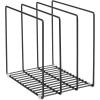 imagemDesign Steel Storage Tray Organizer Rack for Kitchen Cabinet  Divided Holder with 3 Slots for Skillets Frying Pan Pot Lids Cutting Board Baking Sheets  Concerto Collection  BlackBlack