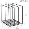 imagemDesign Steel Storage Tray Organizer Rack for Kitchen Cabinet  Divided Holder with 3 Slots for Skillets Frying Pan Pot Lids Cutting Board Baking Sheets  Concerto Collection  BlackBlack