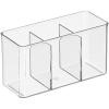 imagemDesign Plastic Cutlery Storage Organizer Bin for Kitchen Cabinet PantryHome  Holds Forks Knives Spoons  3 Section  Indoor or Outdoor Use  Clear