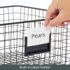 imagemDesign Wide Steel Wired Storage Organizer Bin Baskets with Label Slot for Kitchen Pantry Cabinet Organizing Holder for Food Drinks Snacks Produce Omaha Collection 4 Pack Matte BlackMatte Black