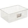 imagemDesign Wide Steel Wired Storage Organizer Bin Baskets with Label Slot for Kitchen Pantry Cabinet Organizing Holder for Food Drinks Snacks Produce Omaha Collection 4 Pack Matte BlackSatin