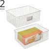 imagemDesign Wide Steel Wired Storage Organizer Bin Baskets with Label Slot for Kitchen Pantry Cabinet Organizing Holder for Food Drinks Snacks Produce Omaha Collection 4 Pack Matte BlackSatin