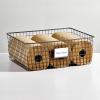 imagemDesign Wide Steel Wired Storage Organizer Bin Baskets with Label Slot for Kitchen Pantry Cabinet Organizing Holder for Food Drinks Snacks Produce Omaha Collection 4 Pack Matte BlackMatte Black