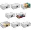 imagemDesign Wide Steel Wired Storage Organizer Bin Baskets with Label Slot for Kitchen Pantry Cabinet Organizing Holder for Food Drinks Snacks Produce Omaha Collection 4 Pack Matte BlackMatte Black