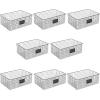 imagemDesign Wide Steel Wired Storage Organizer Bin Baskets with Label Slot for Kitchen Pantry Cabinet Organizing Holder for Food Drinks Snacks Produce Omaha Collection 4 Pack Matte BlackMatte Black