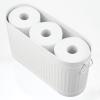 imagemDesign Large Steel Free Standing Toilet Paper Organizer 6Roll Tissue Storage Holder Container for Bathroom Floor Fits Under Sink Vanity Shelf In Cabinet or Corner Oscar Collection  Soft BrassWhite