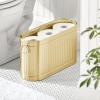 imagemDesign Large Steel Free Standing Toilet Paper Organizer 6Roll Tissue Storage Holder Container for Bathroom Floor Fits Under Sink Vanity Shelf In Cabinet or Corner Oscar Collection  Soft BrassSoft Brass