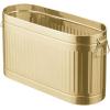 imagemDesign Large Steel Free Standing Toilet Paper Organizer 6Roll Tissue Storage Holder Container for Bathroom Floor Fits Under Sink Vanity Shelf In Cabinet or Corner Oscar Collection  Soft BrassSoft Brass