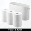 imagemDesign Large Steel Free Standing Toilet Paper Organizer 6Roll Tissue Storage Holder Container for Bathroom Floor Fits Under Sink Vanity Shelf In Cabinet or Corner Oscar Collection  Soft BrassWhite