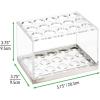 imagemDesign Plastic Makeup Brush Storage Organizer with 15 Slots for Bathroom Countertop Vanity to Hold EyeLip Pencils Lip Gloss Liners Lipstick  ClearBrushed