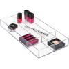 imagemDesign Plastic Divided Makeup Organizer Holder Tray for Bathroom Drawer Vanity Countertop Storage  Cosmetic Organization Holds Palettes Brushes Accessories  Lumiere Collection  Clear