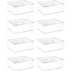 imagemDesign Plastic Stackable Storage Bin Container Box with Attached Lid for Kids Room Play Room Nursery for Organizing Toys Games Puzzles Craft and School Supplies  8 Pack  Clear11 x 134 x 5 Pack of 8