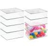imagemDesign Plastic Stackable Storage Bin Container Box with Attached Lid for Kids Room Play Room Nursery for Organizing Toys Games Puzzles Craft and School Supplies  8 Pack  Clear11 x 134 x 5 Pack of 8