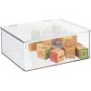 imagemDesign Plastic Stackable Storage Bin Container Box with Attached Lid for Kids Room Play Room Nursery for Organizing Toys Games Puzzles Craft and School Supplies  8 Pack  Clear11 x 134 x 5 Pack of 8