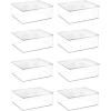 imagemDesign Plastic Stackable Storage Bin Container Box with Attached Lid for Kids Room Play Room Nursery for Organizing Toys Games Puzzles Craft and School Supplies  8 Pack  Clear11 x 134 x 5 Pack of 8