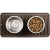 imagemDesign Premium Quality Square Pet Food and Water Bowl Feeding Mat for Dogs and Cats Waterproof NonSlip Durable Silicone Placemat  Food Safe  Small Linelle Collection  Espresso BrownEspresso Brown