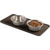 imagemDesign Premium Quality Square Pet Food and Water Bowl Feeding Mat for Dogs and Cats Waterproof NonSlip Durable Silicone Placemat  Food Safe  Small Linelle Collection  Espresso BrownEspresso Brown
