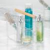 imagemDesign Plastic Portable Shower Caddy Divided Basket Bin Storage Organizer with Bamboo Handle for Bathroom Dorm Shelf ampamp Cabinet Holds Shampoo Conditioner  Aura Collection ClearNaturalClearNatural