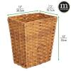 imagemDesign Small Woven Trash Can  Slim Rectangular Waste Basket  Decorative Garbage Waste Bin for Bedroom Bathroom Kitchen Home Office Craft Laundry Utility Rooms and Garage  CamelCamel