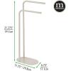 imagemDesign Tall Stainless Freestanding Towel Rack Holder  2 Tier Minimalist Pedestal Hanger Holders for Kitchen and Bathroom  Racks for Bath Hand Dish and Tea Towels or Washcloths  SatinSatin
