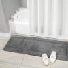 imagemDesign Soft 100 Cotton Luxury HotelStyle Rectangular Spa Mat Rug Plush Water Absorbent Decorative Border for Bathroom Vanity BathtubShower Machine Washable Long Runner  60quot x 21quot  NaturalTanCharcoal