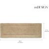 imagemDesign Soft 100 Cotton Luxury HotelStyle Rectangular Spa Mat Rug Plush Water Absorbent Decorative Border for Bathroom Vanity BathtubShower Machine Washable Long Runner  60quot x 21quot  NaturalTanLinen