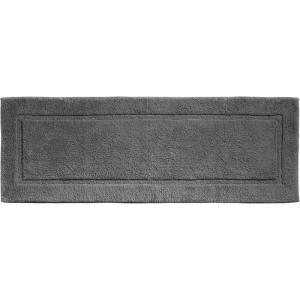 imagemDesign Soft 100 Cotton Luxury HotelStyle Rectangular Spa Mat Rug Plush Water Absorbent Decorative Border for Bathroom Vanity BathtubShower Machine Washable Long Runner  60quot x 21quot  NaturalTanCharcoal