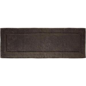 imagemDesign Soft 100 Cotton Luxury HotelStyle Rectangular Spa Mat Rug Plush Water Absorbent Decorative Border for Bathroom Vanity BathtubShower Machine Washable Long Runner  60quot x 21quot  NaturalTanChocolate