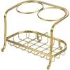imagemDesign Hair Dryer and Hair Straightener Holder  Ideal for Storage of Hair Dryer Hair Straightener Hair Brushes and More  Metal Hair Dryer Stand  SilverSoft Brass