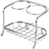 imagemDesign Hair Dryer and Hair Straightener Holder  Ideal for Storage of Hair Dryer Hair Straightener Hair Brushes and More  Metal Hair Dryer Stand  SilverChrome