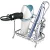 imagemDesign Hair Dryer and Hair Straightener Holder  Ideal for Storage of Hair Dryer Hair Straightener Hair Brushes and More  Metal Hair Dryer Stand  SilverChrome