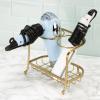 imagemDesign Hair Dryer and Hair Straightener Holder  Ideal for Storage of Hair Dryer Hair Straightener Hair Brushes and More  Metal Hair Dryer Stand  SilverSoft Brass