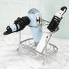 imagemDesign Hair Dryer and Hair Straightener Holder  Ideal for Storage of Hair Dryer Hair Straightener Hair Brushes and More  Metal Hair Dryer Stand  SilverChrome