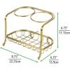 imagemDesign Hair Dryer and Hair Straightener Holder  Ideal for Storage of Hair Dryer Hair Straightener Hair Brushes and More  Metal Hair Dryer Stand  SilverSoft Brass