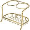 imagemDesign Hair Dryer and Hair Straightener Holder  Ideal for Storage of Hair Dryer Hair Straightener Hair Brushes and More  Metal Hair Dryer Stand  SilverSoft Brass