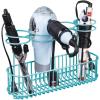 imagemDesign Metal Wire CabinetWall Mount Hair Care ampamp Styling Tool Organizer  Bathroom Storage Basket for Hair Dryer Flat Iron Curling Wand Hair Straightener Brushes  Holds Hot Tools  TealBlueTeal