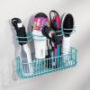 imagemDesign Metal Wire CabinetWall Mount Hair Care ampamp Styling Tool Organizer  Bathroom Storage Basket for Hair Dryer Flat Iron Curling Wand Hair Straightener Brushes  Holds Hot Tools  TealBlueTeal