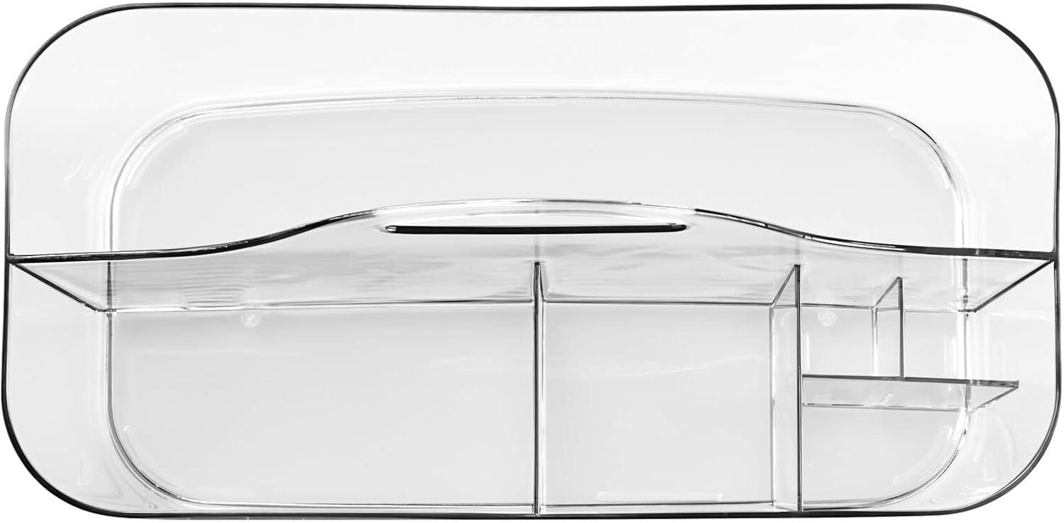 imagemDesign Bathroom Shower Caddy Tote for Shampoo Soap Razors  Medium BlackClear