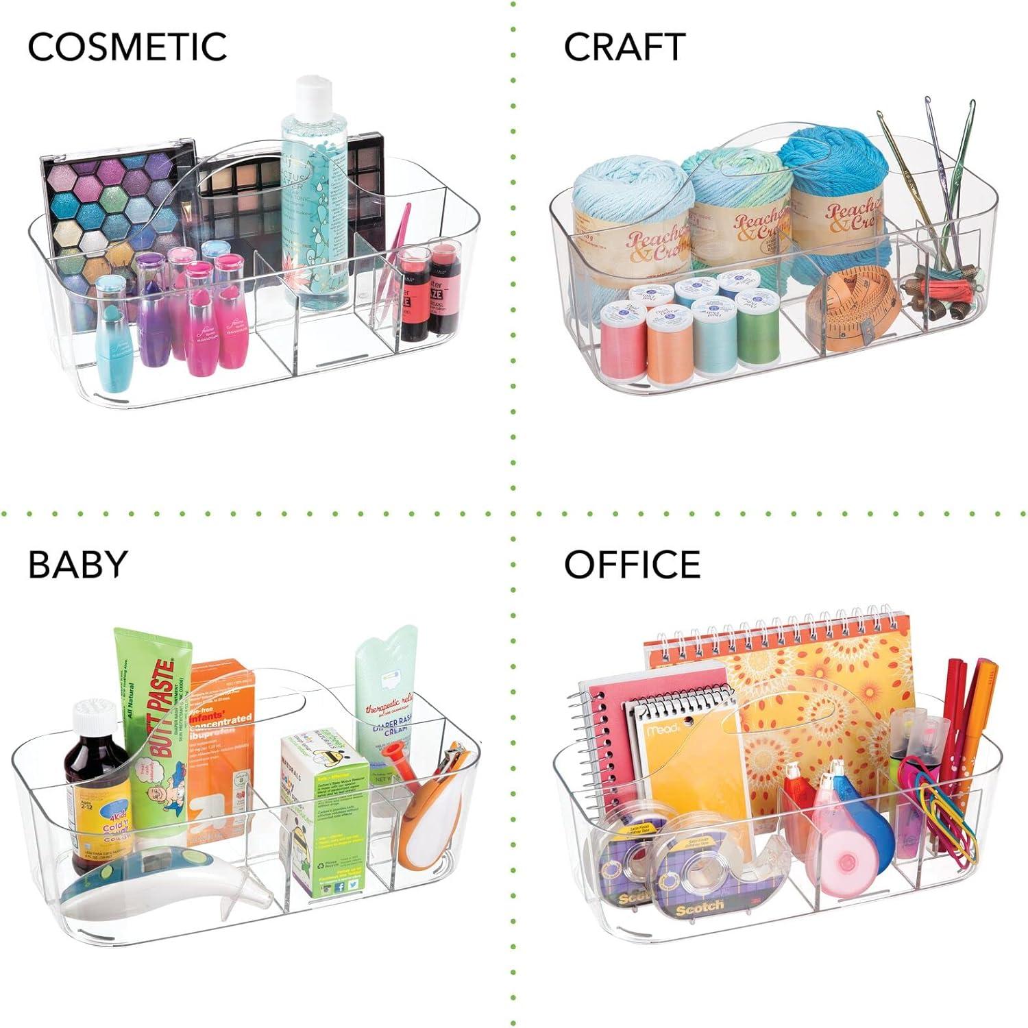 imagemDesign Bathroom Shower Caddy Tote for Shampoo Soap Razors  Medium BlackClear