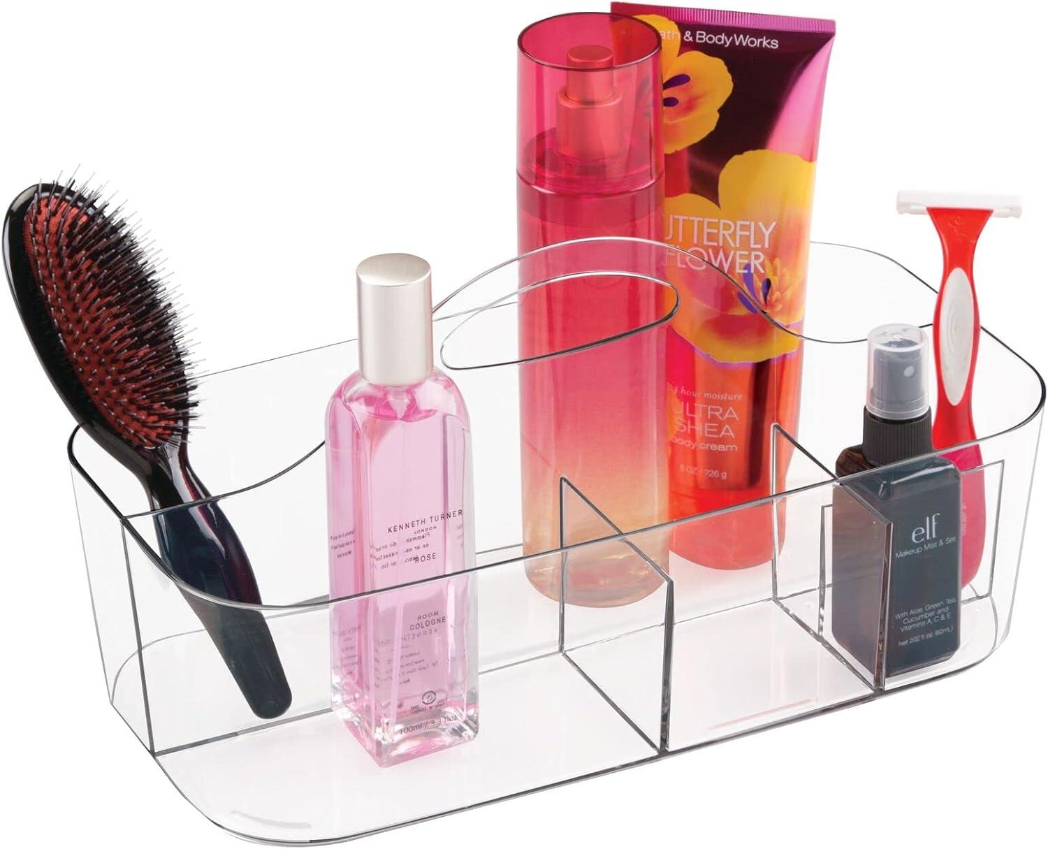 imagemDesign Bathroom Shower Caddy Tote for Shampoo Soap Razors  Medium BlackClear