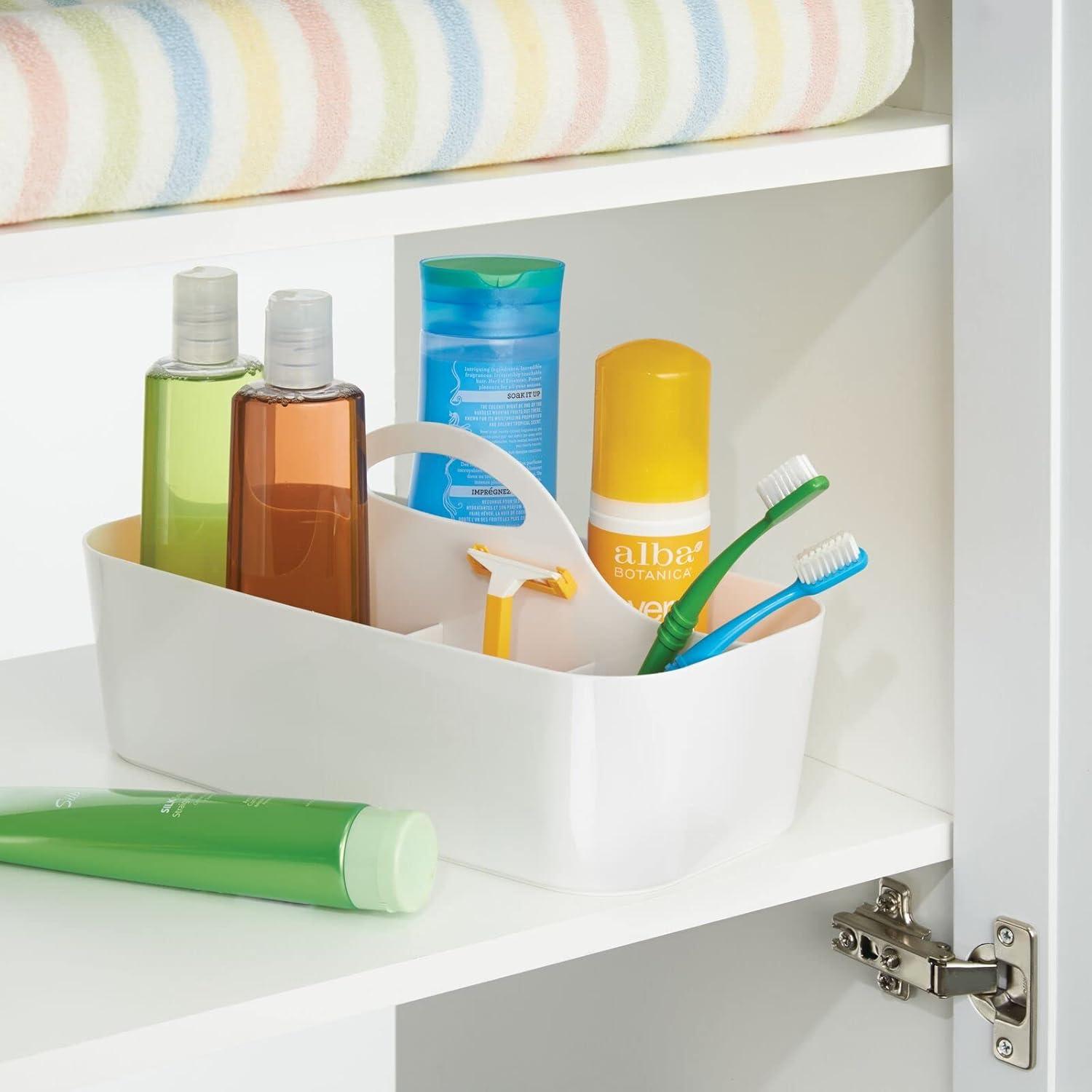 imagemDesign Bathroom Shower Caddy Tote for Shampoo Soap Razors  Medium BlackWhite