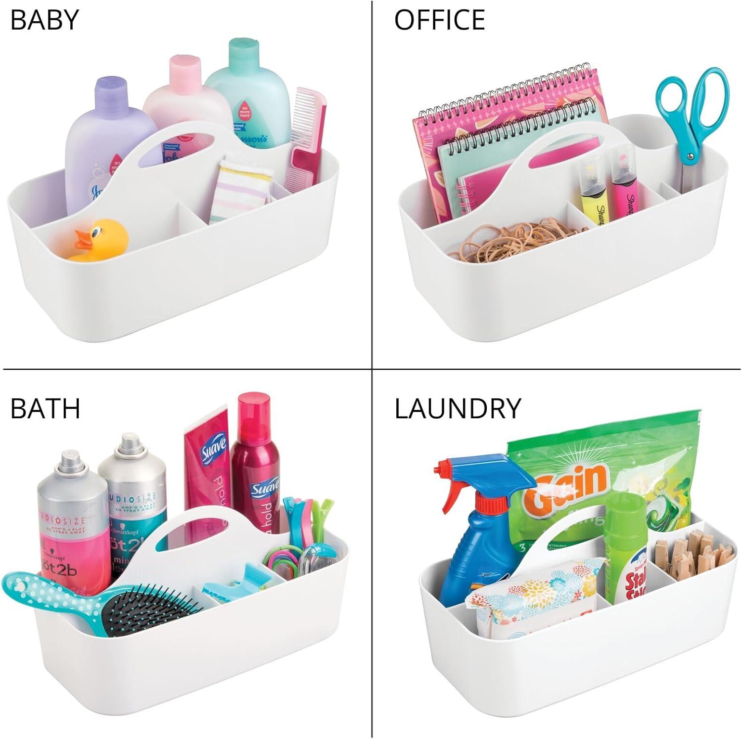 imagemDesign Bathroom Shower Caddy Tote for Shampoo Soap Razors  Medium BlackWhite