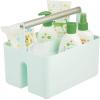 imagemDesign Plastic Shower Caddy Storage Organizer Utility Tote Divided Basket Bin  Metal Handle for Bathroom Dorm Kitchen Holds Soap Shampoo Conditioner  Aura Collection  Olive GreenSatinMintSatin