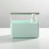 imagemDesign Plastic Shower Caddy Storage Organizer Utility Tote Divided Basket Bin  Metal Handle for Bathroom Dorm Kitchen Holds Soap Shampoo Conditioner  Aura Collection  Olive GreenSatinMintSatin